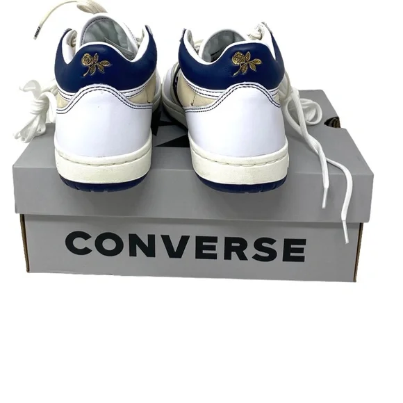 Converse Fastbreak Pro Women Sneakers Leather Mid Top Egret Navy Canvas A01703C - Picture 4 of 10